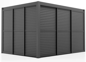 Parete per pergola antracite L 370 x L 350 cm, 3 pezzi