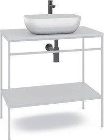 Mobile bagno da terra con lavabo e porta asciugamani L 80 x H 92 x P 45.5 cm bianco per vasca centrale Outline