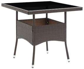 Set da pranzo da giardino 5 pz marrone in polyrattan e vetro