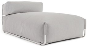 Kave Home - Pouf divano modulare longue outdoor Square grigio chiaro alluminio bianco 165x101cm