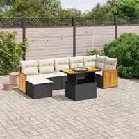 Set Divani da Giardino con Cuscini 8 pz Nero in Polyrattan 3274066