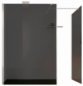 Box doccia walk-in Wens, vetro fumè 6 mm, H 200 cm, profilo bianco