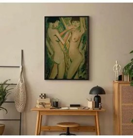 Quadro - Zwei Mädchen (Otto Mueller) In cornice nera di legno 60x90