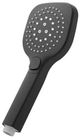 Doccino arrotondato 26 cm con tre tipi di getto nero opaco in ABS Hidra
