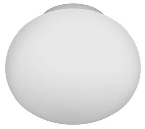 Plafoniera Contemporanea Soft Metallo Cromo Vetro Acidato Opaco 1 Luce E27 28Cm