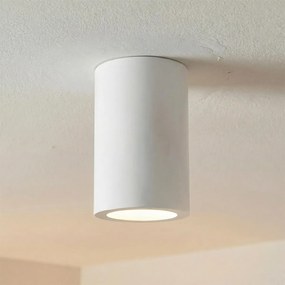 Plafoniera Ø70 x 110mm GU10 in Gesso Pitturabile Cilindrica