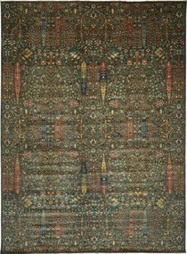 Samarkand Tappeto orientale 280x380 Verde (Pakistan) Annodato A Mano