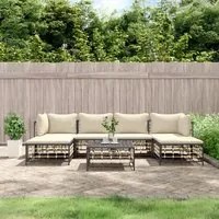 Set Divani da Giardino 7 pz con Cuscini Antracite in Polyrattancod mxl 124492