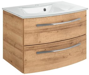 Mobile sottolavabo e lavabo Image per vasca centrale rovere riviera L 70 x H 48 x P 48 cm 2 cassetti