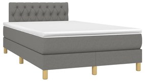 Giroletto a molle con materasso grigio scuro 120x190cm tessuto