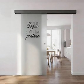 Porta scorrevole sinistra Sogno in vetro trasparente, L 88 x H 215 cm, con binario Meli
