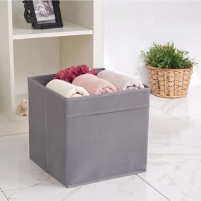 Scatola in tessuto grigio 30x30x30 cm - Mioli Decor