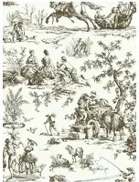Coordonne Carta da parati Bucolic Toile - Khaki