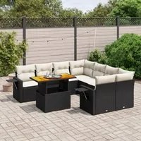 Set Divani da Giardino con Cuscini 8 pz Nero in Polyrattan 3271679