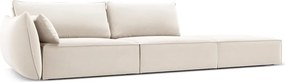 Divano beige con penisola a sinistra con rivestimento in velluto 264 cm Vanda – Mazzini Sofas
