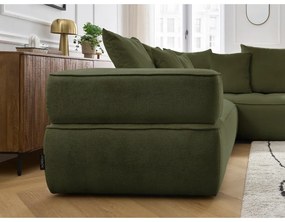 Divano angolare verde (penisola a destra/a L) con rivestimento in ciniglia Whesley – Bobochic Paris