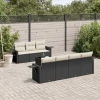 Set Divani da Giardino con Cuscini 8 pz Nero in Polyrattan 3252263