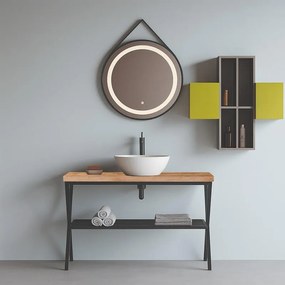 Mobile da bagno sotto lavabo Kros marrone opaco L 100 x H 60 x P 48 cm, lavabo non incluso
