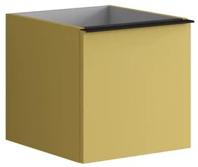 Struttura semi colonna da bagno Pixel 1 cassetto laccato opaco giallo sole L 40 x H 40 x P 45.5 cm