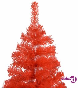 vidaXL Albero di Natale Preilluminato con Supporto Rosso 120 cm in PVC