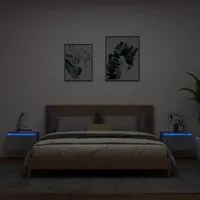 Comodini a Parete con Luci LED 2 pz Grigio Cementocod mxl 108965