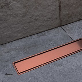 Canalina Di Scarico "Primo Compact Line" a Pavimento Piastrellabile Da 65 cm Finitura Rose Gold/PVD