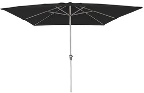 Ombrellone a palo centrale bianco / argento Aura NATERIAL L 285 x 285 cm con telo grigio