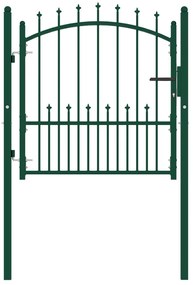 Cancello Per Recinzione Con Punte İn Acciaio 100x100 Cm Verde /