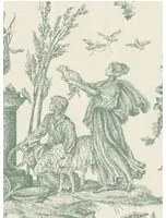Lewis & Wood Carta da parati Toile Baptiste - Jade