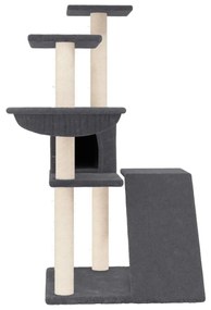Albero per gatti con tiragraffi in sisal grigio scuro 94 cm