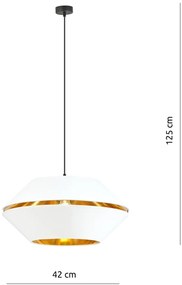 Sospensione Contemporanea 1 Luce Bellerofonte In Metallo Bianco E Oro