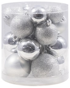 Palline decorative color Argento per Albero di Natale Confezione 20 pz Viscio