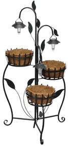 Fioriere Partavasi Supporto İn Ferro Battuto E Lampade Led S /