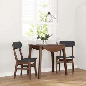 Sedie Da Pranzo Con Cuscini 2pz Marrone Legno Massello Di Hevea /