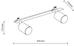 Faretto da incasso NEX 2xGU10/10W/230V bianco
