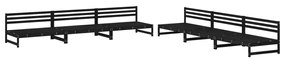 Set salotto da giardino 6 pz nero in legno massello di pino