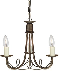 Lampadario Industrial Nordico Minster Acciaio Nero Oro 3 Luci E14