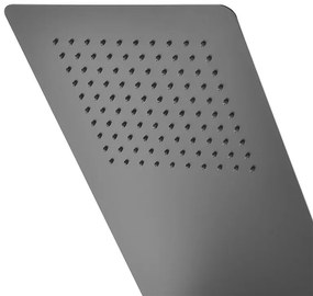 Soffione doccia a sbalzo slim 25x52 cm nero opaco in acciaio inox