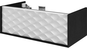 Mobile da bagno sotto lavabo SENSEA Neo bianco laccato lucido L 90 x H 32 x P 48 cm 1 cassetto, lavabo non incluso