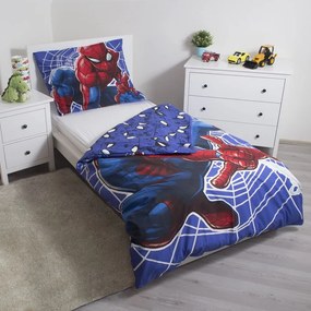 Biancheria da letto per bambini con effetto fosforescente rossa/blu in cotone per letto singolo 140x200 cm Spider-man – Jerry Fabrics