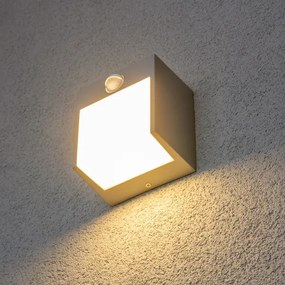 Brilagi TERNI LED/12W/230V lampada da parete esterna con sensore grigia IP44