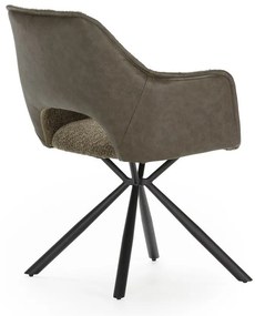 Set di sedie da pranzo verde in imbottito con braccioli 2 pz Mariel – Marckeric