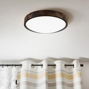 Plafoniera LED OAK SMOKY SLIM, 36W/230V, 4000K, Ø 37 cm, rovere/marrone scuro