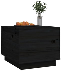 Tavolino da salotto nero 40x50x35 cm legno massello di pino