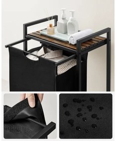 Cesto portabiancheria REX marrone/nero