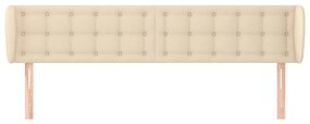 Testiera ad orecchio crema 163x23x78/88 cm in tessuto