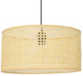 Lampadario a sospensione con filo ALBA 1xE27/15W/230V diametro 40 cm rattan/nero
