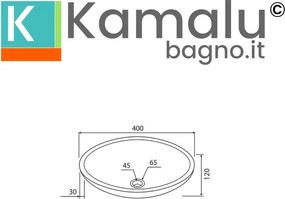 Lavabo bagno design da appoggio in marmo nero 40cm | Litos-EN40 - KAMALU
