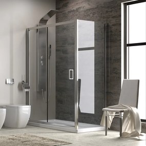 Box doccia 120x80 cm alto 180cm vetro trasparente  K410NS - KAMALU