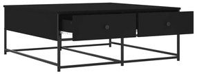 Tavolino da salotto nero 100x99x40 cm in legno multistrato
